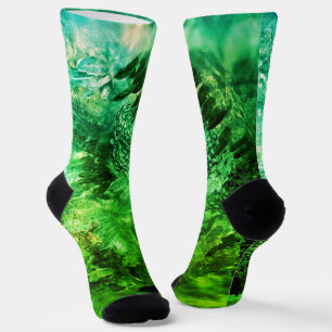 Chaussette Couches de cristaux verts