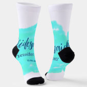 Chaussette Couleur d'aquarelle bleu clair de Bridesmaid ajout (Angulaire)