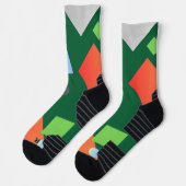 Chaussette Couleur de dégradé géométrique moderne Vert (Gauche)