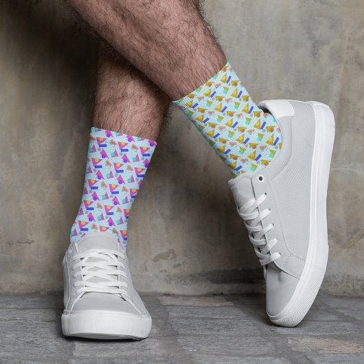 Chaussette Couleur de pop Motif 80s non compatible