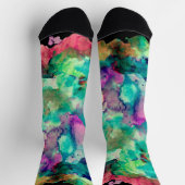 Chaussette Couleur, Fou, Tendance, Aquarelle Abstraite Bold (Haut)