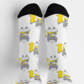 Chaussette Couleur Garde Chat Jaune Blanc Motif (Haut)