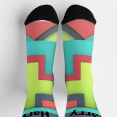 Chaussette couleur géométrique Abstraite personnalisée (Haut)