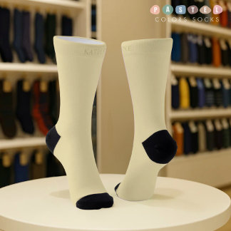 Chaussette Couleur Jaune Banane Pastel Lumière Douce Uni