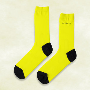 Chaussette Couleur jaune néon vif personnalisation monogramme