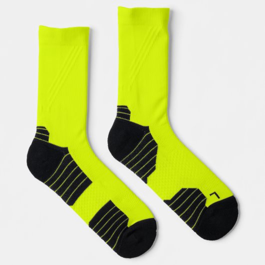 Chaussette couleur solide jaune fluorescent (Droite)