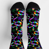 Chaussette Couleurs arc-en-ciel psychédéliques serpent (Haut)