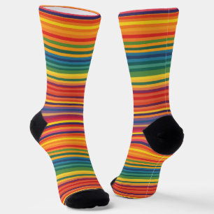 Chaussette Couleurs chaudes Motif de bande