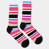 Chaussette Couleurs multiples roses noir (Droite)