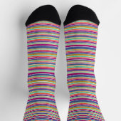 Chaussette Couleurs Rétro Aspect Texturé Rayures (Haut)