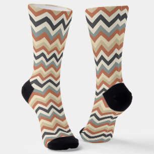 Chaussette Couleurs subtiles et Motif Zigzag