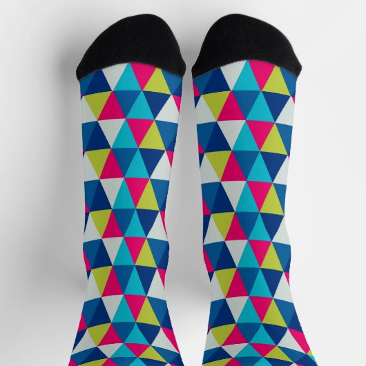 Chaussette Couleurs vives triangles sans couture motif (Haut)