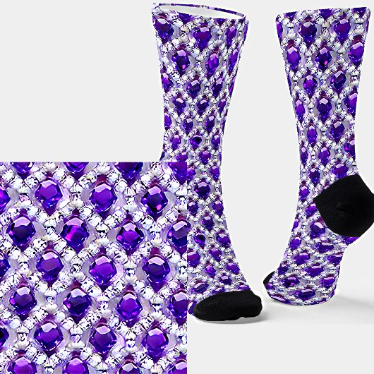 Chaussette Coupe Carré de diamants violets