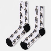 Chaussette Couple occidental chat cowboy (Gauche)