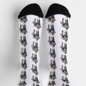 Chaussette Couple occidental chat cowboy (Haut)