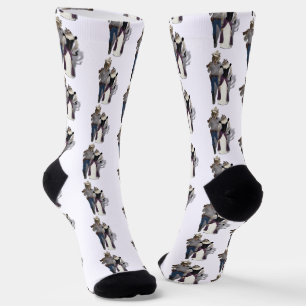 Chaussette Couple occidental chat cowboy