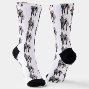 Chaussette Couple westernien Cow-Boy Chien