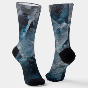 Chaussette Coups de pinceau abstraits sombres dans des tons b