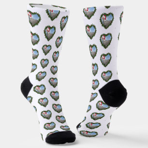 Chaussette Couronne de Noël de poule Barred Rock