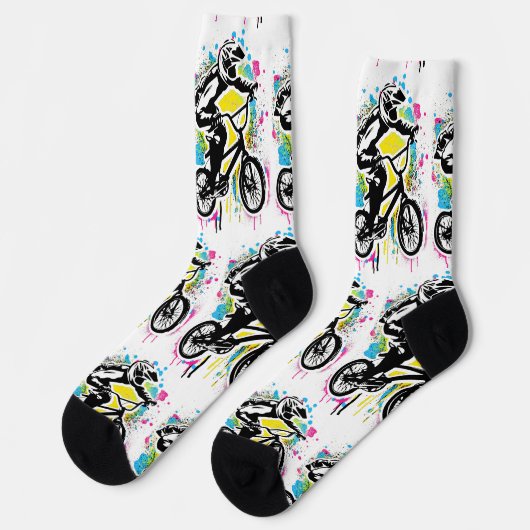 Chaussette Course À Vélo Bmx - Chaussettes À Vélo Bmx - Bmx F (Gauche)