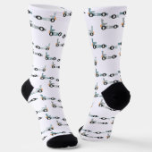 Chaussette Course de voitures Motif de course rétro (Angulaire)