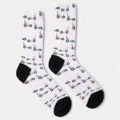 Chaussette Course de voitures Motif de course rétro (Droite)