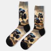 Chaussette Courses de Monster Trucks dans le désert, (Gauche)