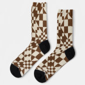 Chaussette courtepointe Brown et blanche (Gauche)