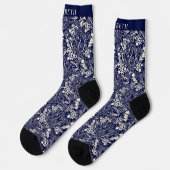 Chaussette Coutume bleu marine crème Motif Paisley (Gauche)
