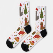 Chaussette Cozy Christmas Cats Pattern Socks (Gauche)