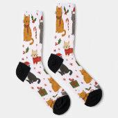 Chaussette Cozy Christmas Cats Pattern Socks (Droite)