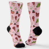 Chaussette Cozy Pink Christmas Gingerbread Socks (Angulaire)
