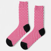 Chaussette Crâne à point Polka sur rose (Gauche)