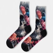 Chaussette Crâne avec Roses et Bluebird (Gauche)