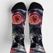 Chaussette Crâne avec Roses et Bluebird (Haut)