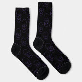 Chaussette Crâne en violet et noir (Droite)