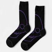 Chaussette Crâne en violet et noir (Gauche)