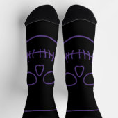 Chaussette Crâne en violet et noir (Haut)