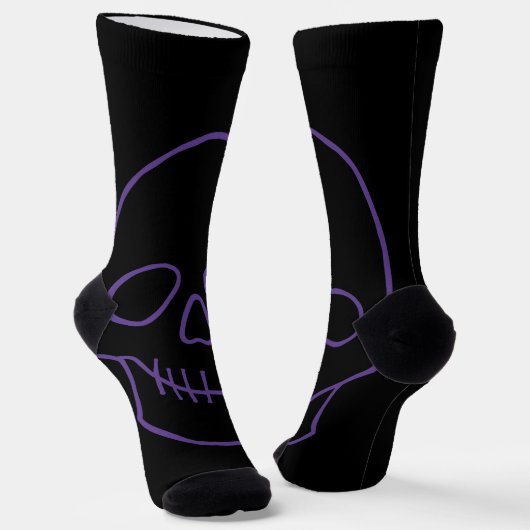 Chaussette Crâne en violet et noir (Angulaire)