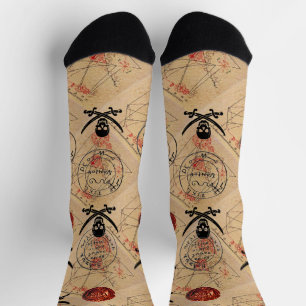 CHAUSSETTE CRÂNE ET ÉPÉES, CARTE DE TRÉSOR DE PIRATES SUR PAR