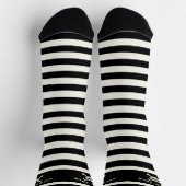 Chaussette Crâne et os croisés Nom du pirate Chaussettes rayé (Haut)