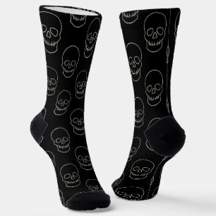 Chaussette Crâne - Noir de chauve-souris et os