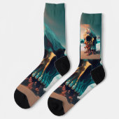 Chaussette Crâne sur la plage (Gauche)