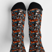 Chaussette Crânes de chat inquiétants Halloween (Haut)