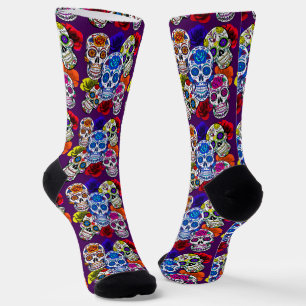 Chaussette Crânes de Sucre Roses Colorées Cinco Âmes Unisexe