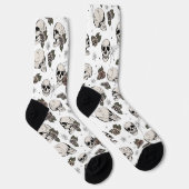 Chaussette Crânes et roses floraux gothiques (Droite)