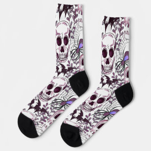 Chaussette Crânes pourpres, chauves-souris et tri