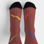 Chaussette Crazy Chaussettes colorées, sur rouge foncé (Haut)