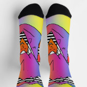 Chaussette Crazy Quirky Visages Chaussettes d'équipage (Haut)
