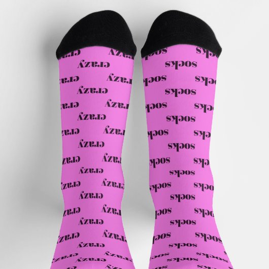 Chaussette Crazy Socks - socks crazy, on pink (Haut)